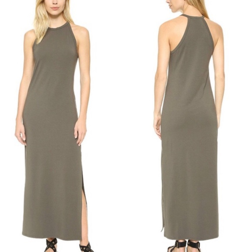Theory | Sonai Dress Olive Green Size Large